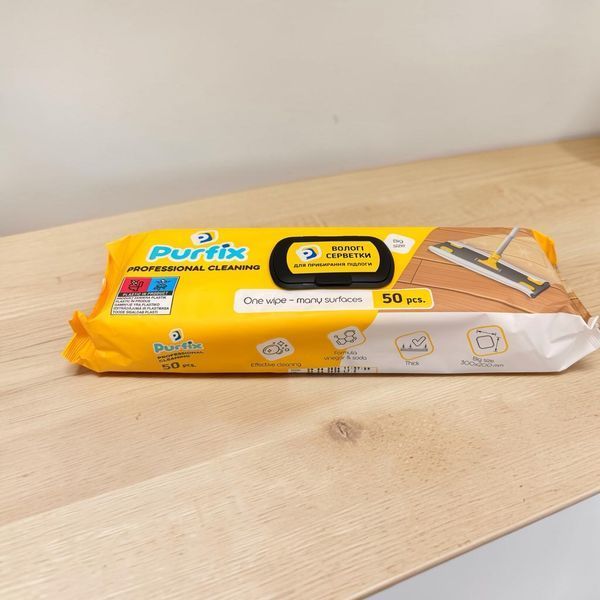 Purfix Professional Cleaning вологостійкі серветки для прибирання підлоги, 50 шт., 300&times;200 мм 016617 фото