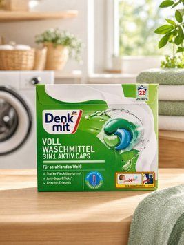 Апсули для прання Denkmit Voll Waschmittel 3в1 Active Caps для білих речей 22кап. 3018488534 фото