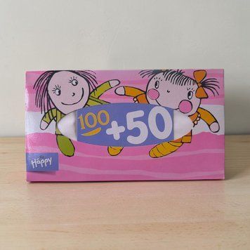 Паперові носовички Bella Baby Happy 100+50 шт &mdash; двошарові, дитячі 003928 фото