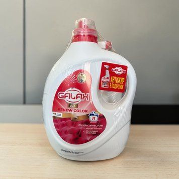 Набір Galax: гель для прання кольорових речей Lux Renew Color 2,979 л (74 прання) + спрей Антижир Das PowerClean 500 г 017166 фото