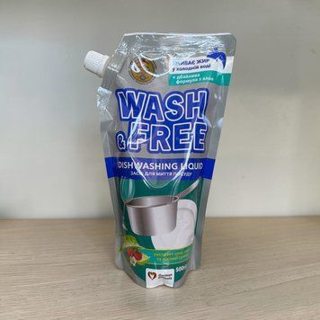 Засіб для миття посуду Wash&Free Алое вера та лісова суниця 500 мл (дой-пак) 014928 фото