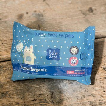 Дитячі вологі серветки Baby Zaya Baby Wet Wipes, гіпоалергенні, 24 шт. 001960 фото