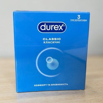 Презервативи Durex Classic класичні латексні із силіконовою змазкою 3 шт 006157 фото