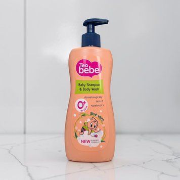 Teo Bebe Aloe &mdash; дитячий шампунь-гель для душу з алое вера та пробіотиками, 400 мл 017272 фото